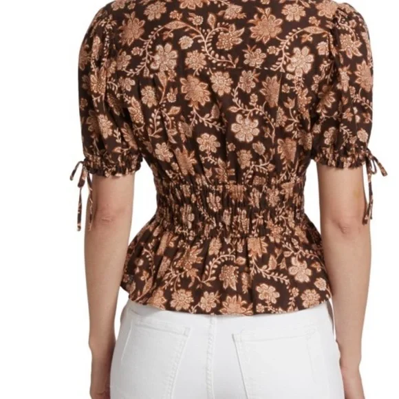 DEREK LAM 10 CROSBY
Rhea Printed Linen Blend Top - Picture 2 of 10